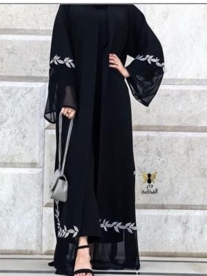 LF-RA022 -Black Abaya with Shayla