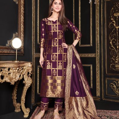 Banarasi silk stiched suit