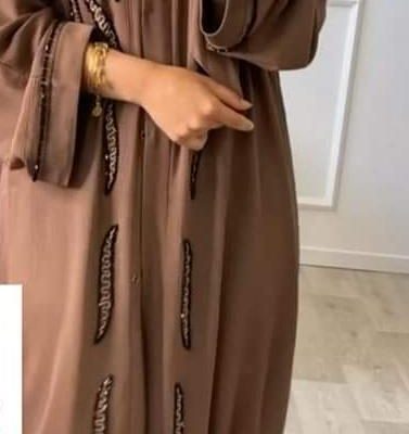 Front Open C Abaya – Embroidered