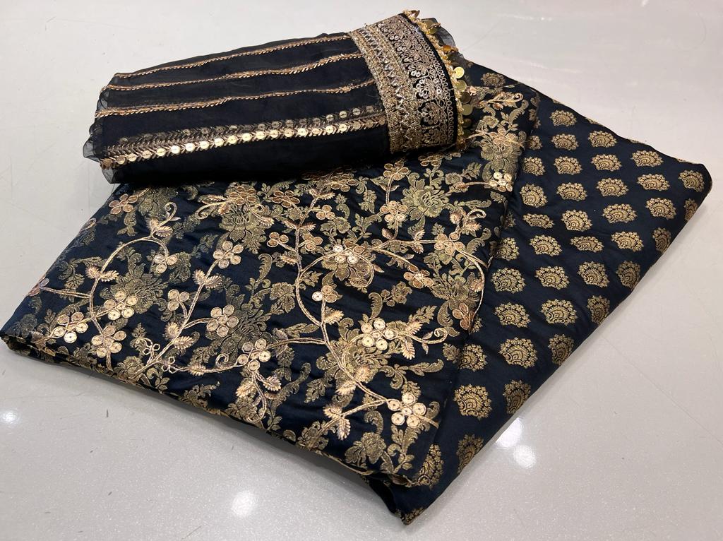 Black Banarasi suit