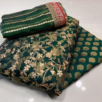 Green Banarasi suit
